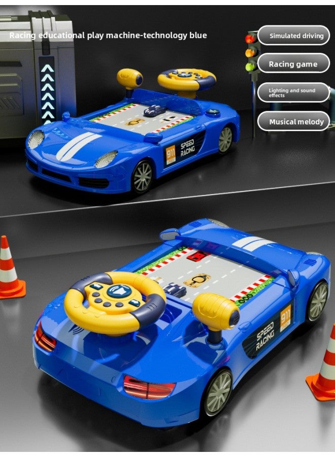 Cross-border children's racing car to break through the big adventure steering wheel electric desktop game machine to avoid driving simulation toys